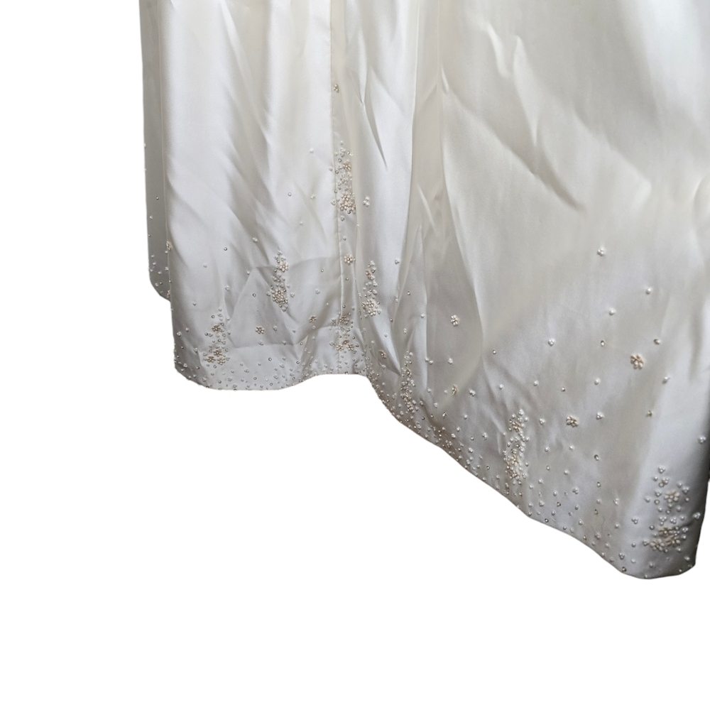 Cosmobella Off White Beaded Pearl Strap Wedding Dress 6 - Picture 7 of 15